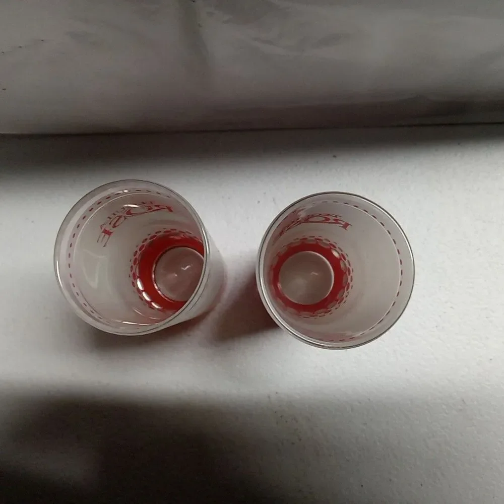2 Tequila Rose Tall Shot Glass Frosted Red Pink 4